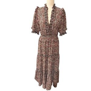 Max Studio ruffle collar, short sleeve, prairie style maxi dress. Cottagecore